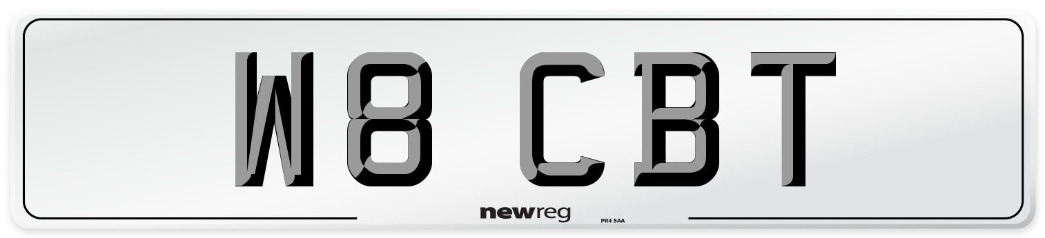 W8 CBT Number Plate from New Reg
